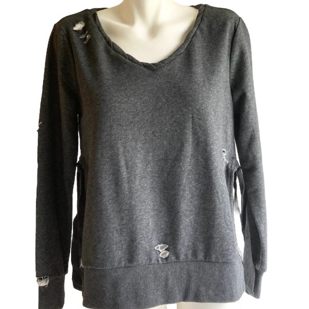 New Romeo + Juliet Grey 80%Cotton 40%Polyester Long Sleeve Pullover size S